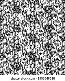 Seamless abstract pattern. black and white linear illustration for coloring. Vector coloring book for adult.