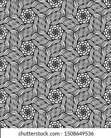 Seamless abstract pattern. black and white linear illustration for coloring. Vector coloring book for adult.