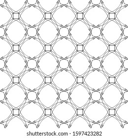 Seamless abstract pattern. Black and white ornament. Imitation lace.  For design and decoration of fabric, paper, Wallpaper and packaging.Grid pattern.Art Nouveau and art Deco pattern.