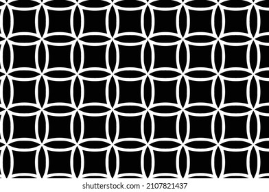Seamless abstract pattern, black and white vector background