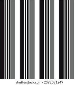 Seamless abstract pattern with black and white stripes. Vertical striped pattern. Vector illustration