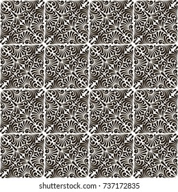 Seamless abstract pattern. Black and white vector background. Ornament for wrapping, wallpaper, tiles.