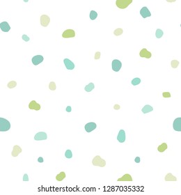 Seamless abstract pattern with blue and green shabby spots and blots on white background. Geometric background.  Vector illustration. Membrane or diaphragm style.