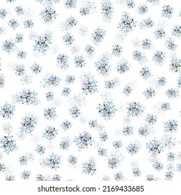 Seamless abstract pattern with blue, green and lilac blotson on a white background . Abstract wallpaper, textiles