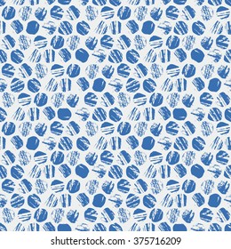 Seamless abstract pattern with blue grunge circles