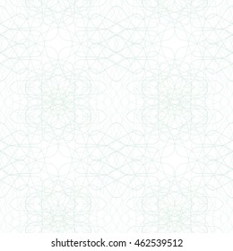 Seamless abstract pattern with blue guilloche ornament isolated on white (transparent) background. Vector illustration eps