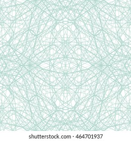 Seamless abstract pattern with blue guilloche ornament isolated on white (transparent) background. Vector illustration eps