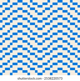 Modelo abstracto inconsútil de las líneas onduladas Horizontales azules del pixel en el fondo claro, estilo plano