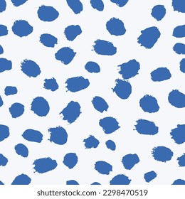 Seamless abstract pattern with blue paint spots