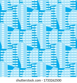 seamless abstract pattern of blue skyscrapers. Vector image eps 10