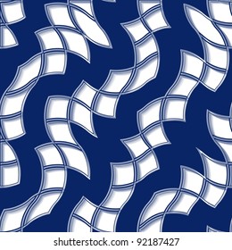 Seamless abstract pattern with blue tiles