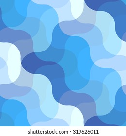 Seamless abstract pattern with blue waves