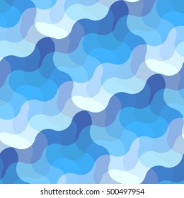 Seamless abstract pattern with blue waves