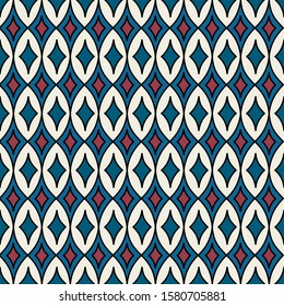 Seamless abstract pattern in blue and white colors. Print for textile and paper. Vector illustration.