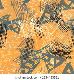 Seamless abstract pattern for boys, girls. Creative vector background of geometric elements. Funny wallpaper for textile and fabric