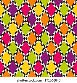 Seamless abstract pattern in bright colors. Vector illustration