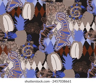 Seamless abstract pattern. Bright colors. Fashion textiles, fabric, packaging.