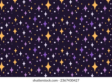 Seamless abstract pattern with bright night sky
