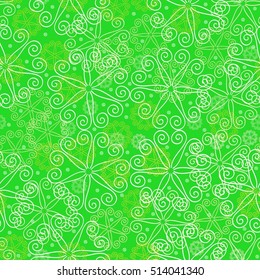 Seamless abstract pattern with bright snowflakes or flowers. Background for wallpaper, wrapping, paper, textile, fabric
