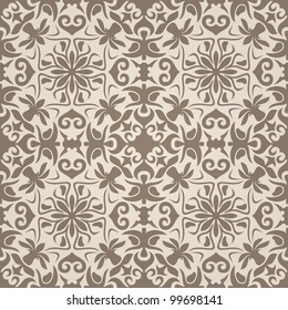 Seamless abstract pattern. Brown and beige colors. Vector illustration