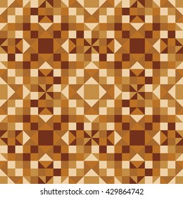 Seamless abstract pattern brown in color. Vector background of triangles. Mosaic texture for wrapping paper, textile, wallpaper design