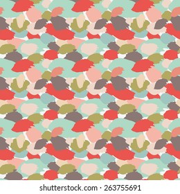 Seamless abstract pattern with brushstrokes and splatters painted in pastel colors. Seamless pattern can be used for pattern fills, wallpapers, web page backgrounds.