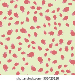 Seamless abstract pattern with cartoon sheep. Vector illustration