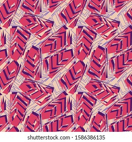Patrón abstracto sin fisuras con Elementos curvos caóticos.