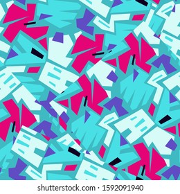 Seamless abstract pattern with chaotic curved squares.