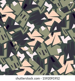 Seamless abstract pattern with chaotic curved squares.