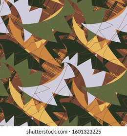 Seamless abstract pattern with chaotic curved elements.