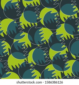 Seamless abstract pattern with chaotic cute shapes.
