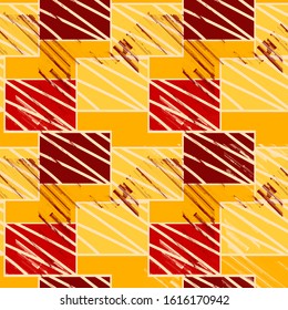 Seamless abstract pattern. Chaotic squares with dots. 