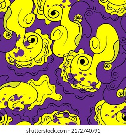 Seamless abstract pattern with chaotic unusual elements
