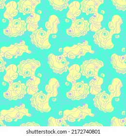 Seamless abstract pattern with chaotic unusual elements