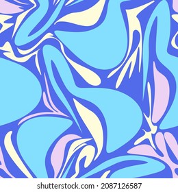 Seamless abstract pattern with chaotic wave ornaments