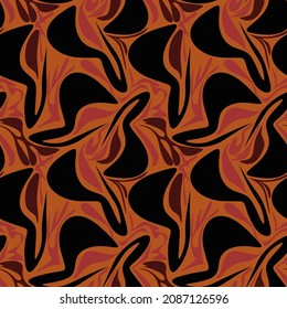 Seamless abstract pattern with chaotic wave ornaments