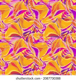 Seamless abstract pattern with chaotic wave ornaments