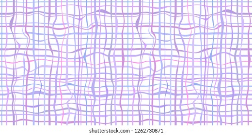 Seamless abstract pattern. Checkered multicolored background with lines and waves. Colorful geometric texture. Dinamic colored backdrop. Lineal wallpaper. Decorative style. Line art creation