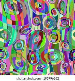 Seamless abstract pattern. Cheerful wave, hippie pattern. Vector.