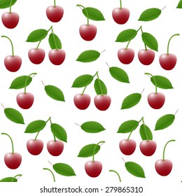 Seamless abstract pattern with cherries 