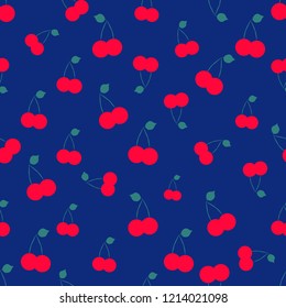 Seamless abstract pattern with cherries. Vector pattern.