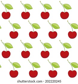 Seamless abstract pattern with cherries. Vector illustration.