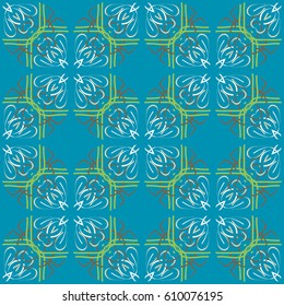 Seamless abstract pattern. The chess order of the elements. Wallpaper. Background.