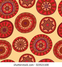 Seamless abstract pattern - Circles in African style.