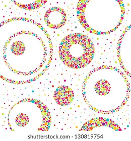 Seamless abstract pattern  with circles and chaotic points , vector illustration