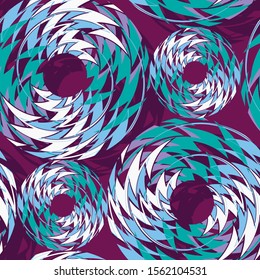 Seamless abstract pattern with circles chaotic elements.