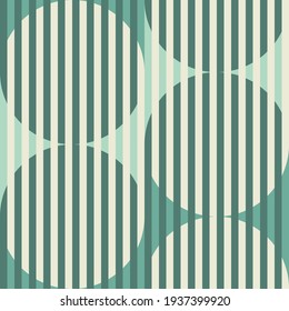 Seamless abstract pattern of circles crossed by parallel lines. Something like an optical illusion. Can be used as a background or as a graphic or web design element.