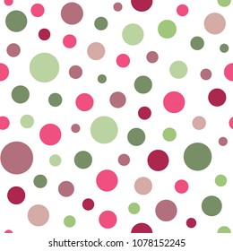 Seamless abstract pattern of circles of different bright colors.. Kaleidoscope background. Decorative wallpaper, good for printing. Vector illustration.