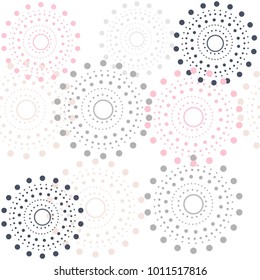 Seamless abstract pattern with circles and dots. Vector illustration